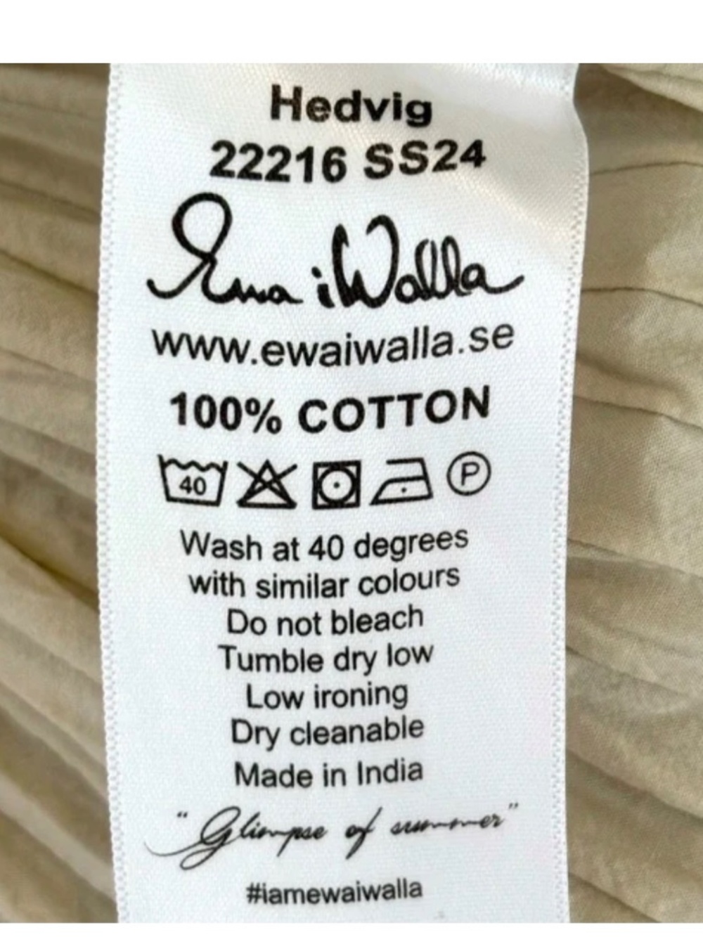 Ewa I Walla, OS, NWT, “Hedvig” Cotton, Soft Mint, Long Smocked Waist Skirt - Picture 7 of 8